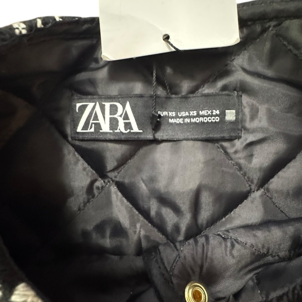 NWT ZARA Women's Black and White Plaid Jacket Size XS​ - Picture 9 of 9